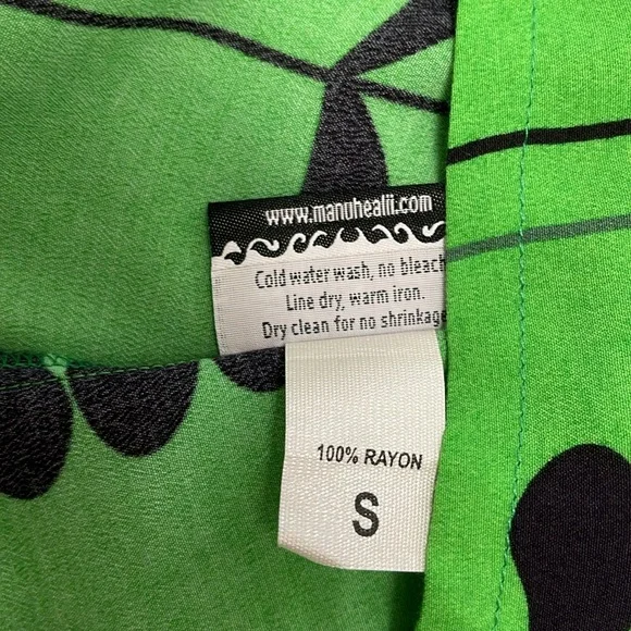 EUC Manuhealii Malie By The Sea Dress Pakalana Green and Black S - Picture 8 of 8